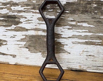 Antique Small Iron Hex Wrench - Double Ended Box Wrench, 3.5 Inch