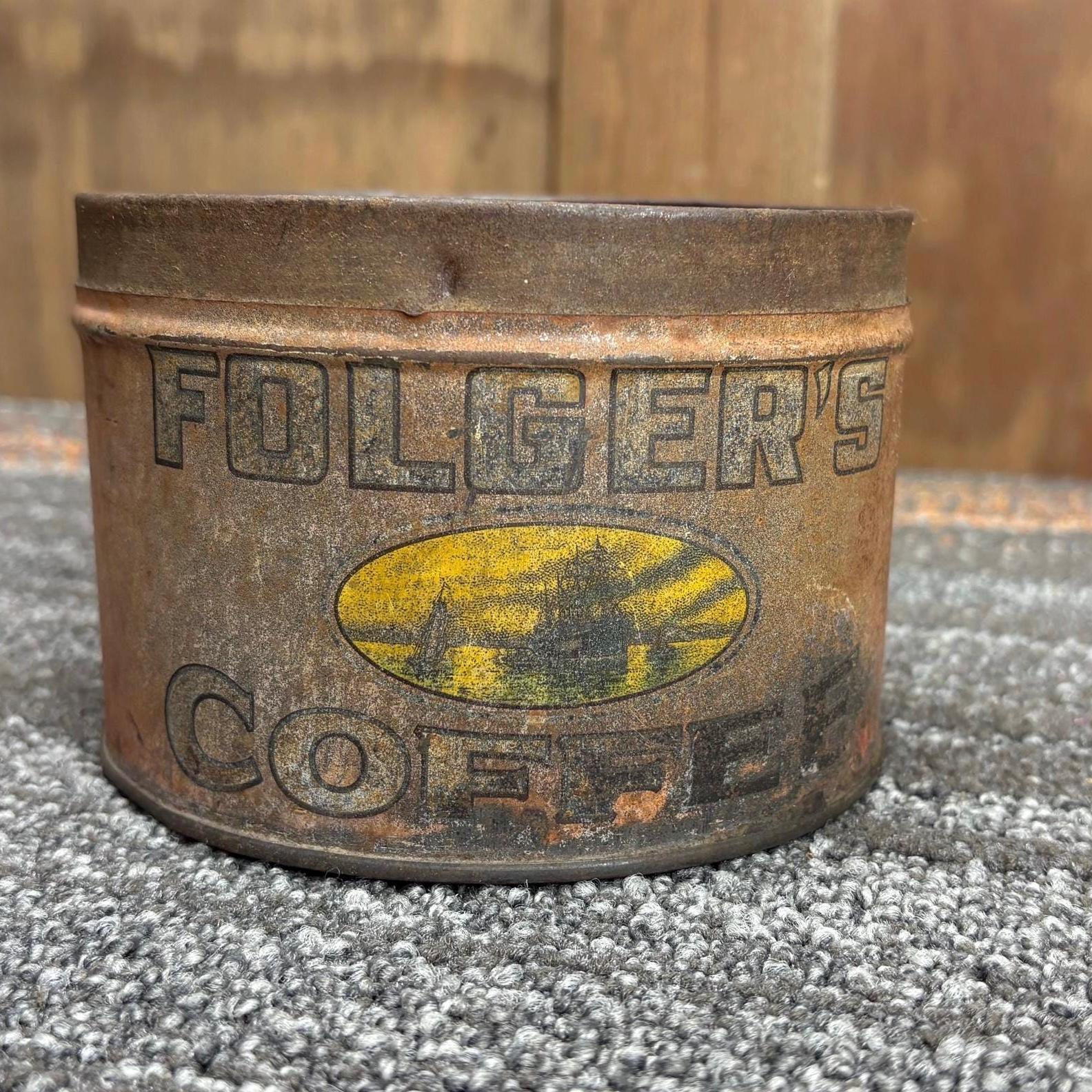 ヴィンテージ 1ポンド 1931年 著作権フォルジャーズ コーヒー缶 