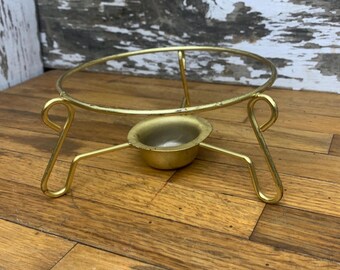 Soporte calentador de ollas de latón vintage - Cocina moderna de mediados de siglo