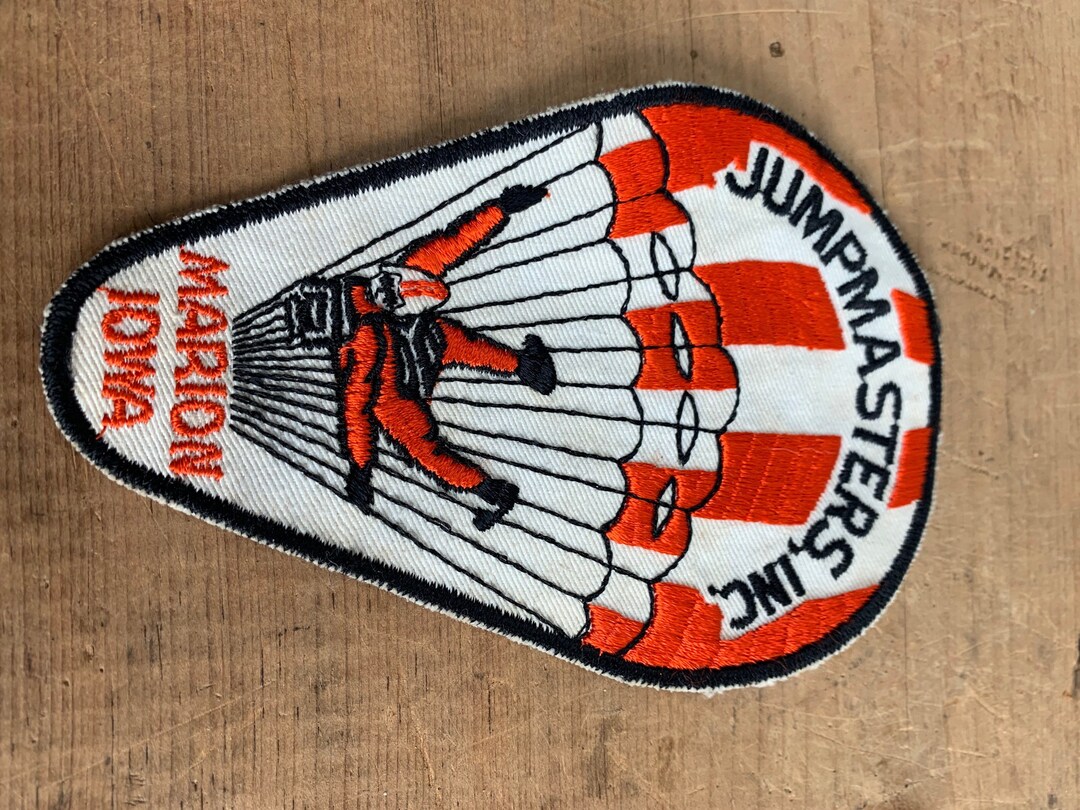 Vintage Skydiving Parachute Embroidered Patch Jumpmasters Inc. Marion
