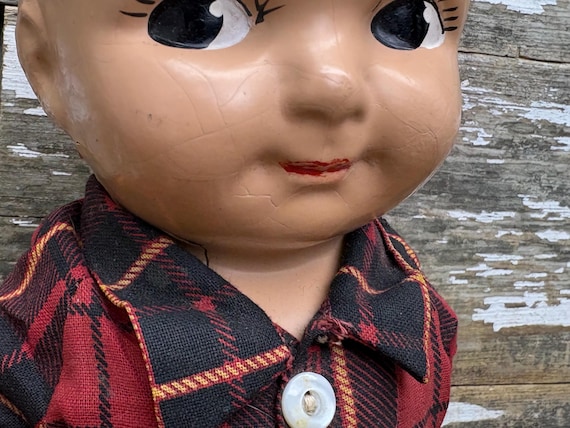1950s Buddy Lee Cowboy Composition Doll - Union Made Denim