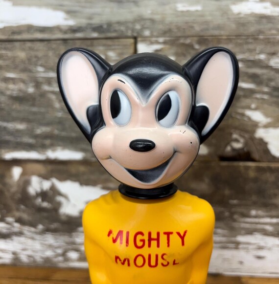 1960s Vintage Mighty Mouse Soaky Bath Bottle Toy - Nostalgic