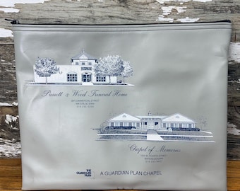 Vintage Waterloo Iowa Funeral Home Advertising Extra Large Zippered Document Bag