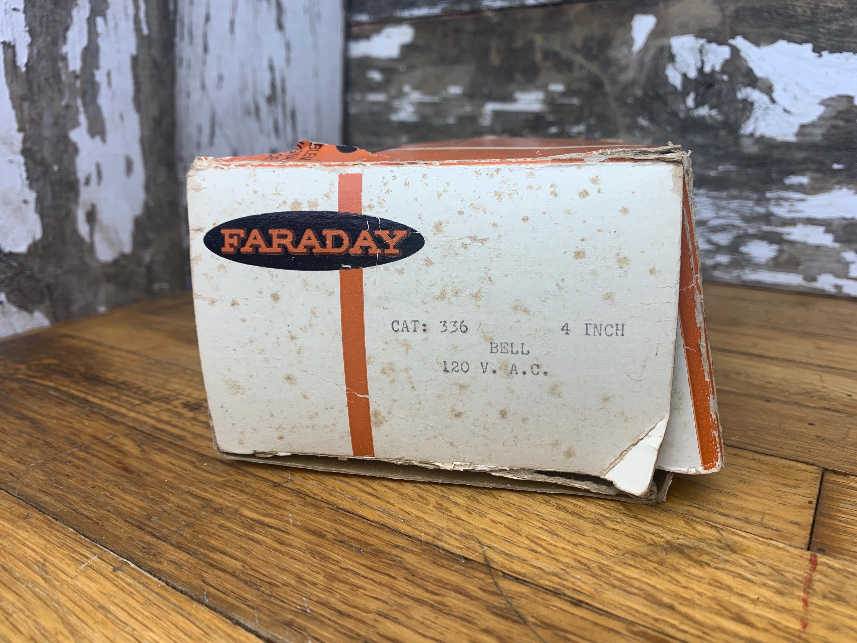 Vintage Faraday Alarm Bell With Original Box - 4 Inch, 120 Volt