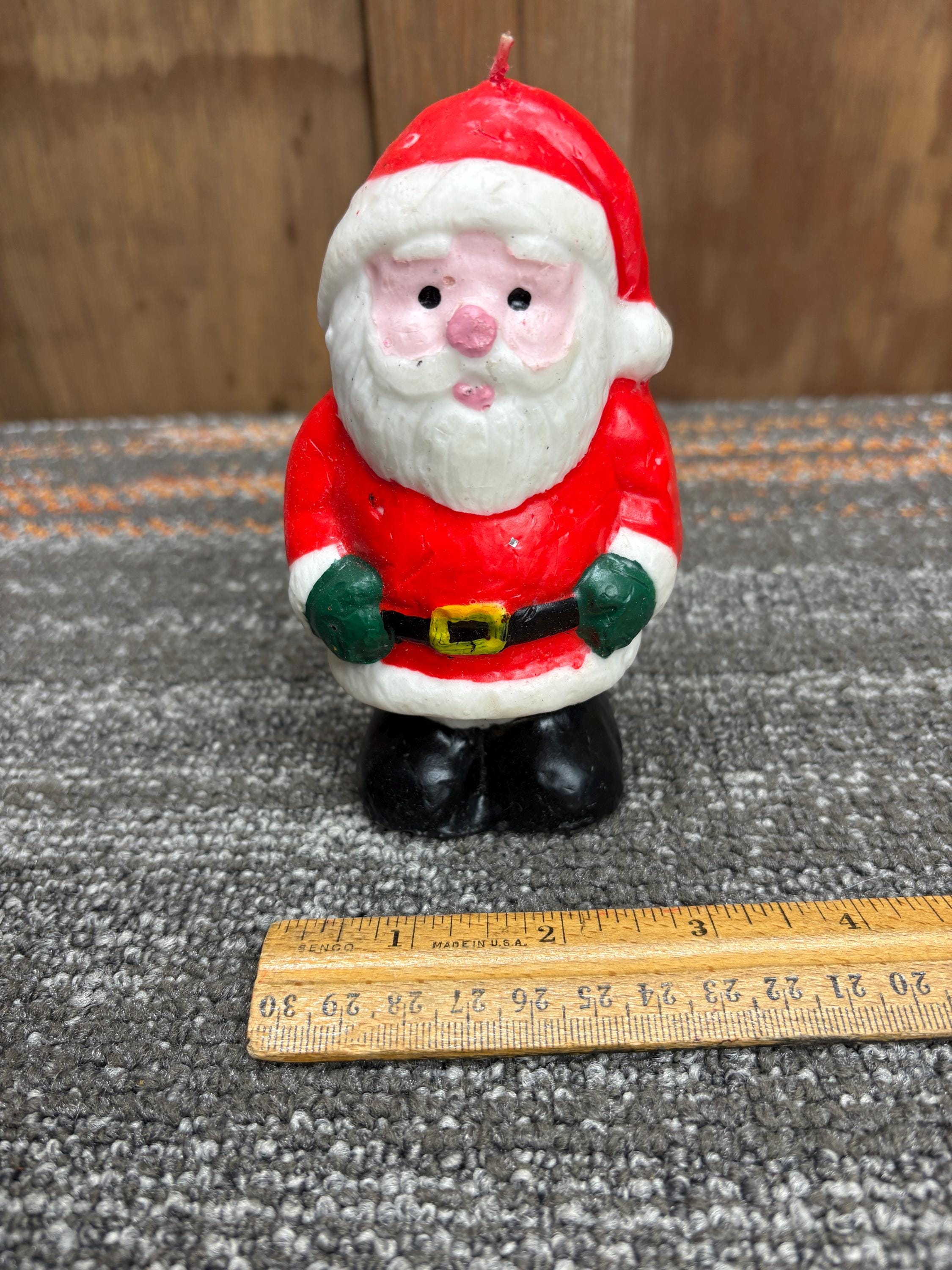 ヴィンテージ サンタクロース クリスマスキャンドル - 高さ5インチ