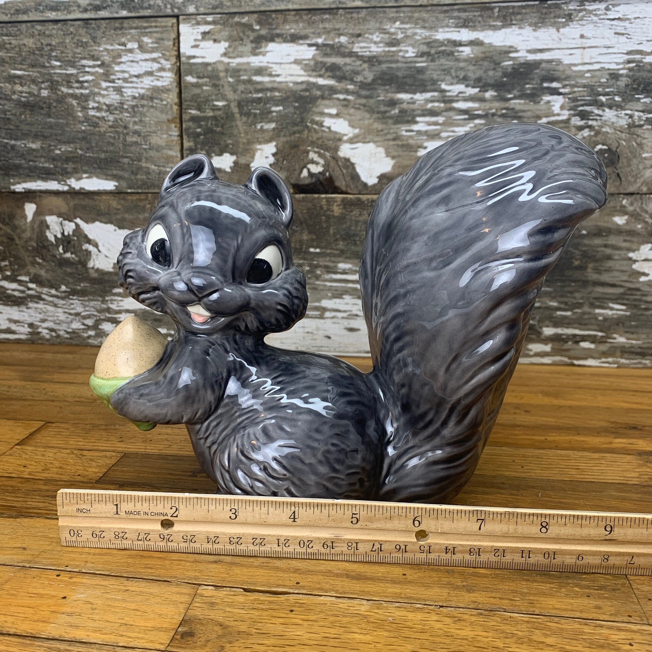 Vintage Ceramic Grey Squirrel - Retro 1980s Garden Decor - Etsy