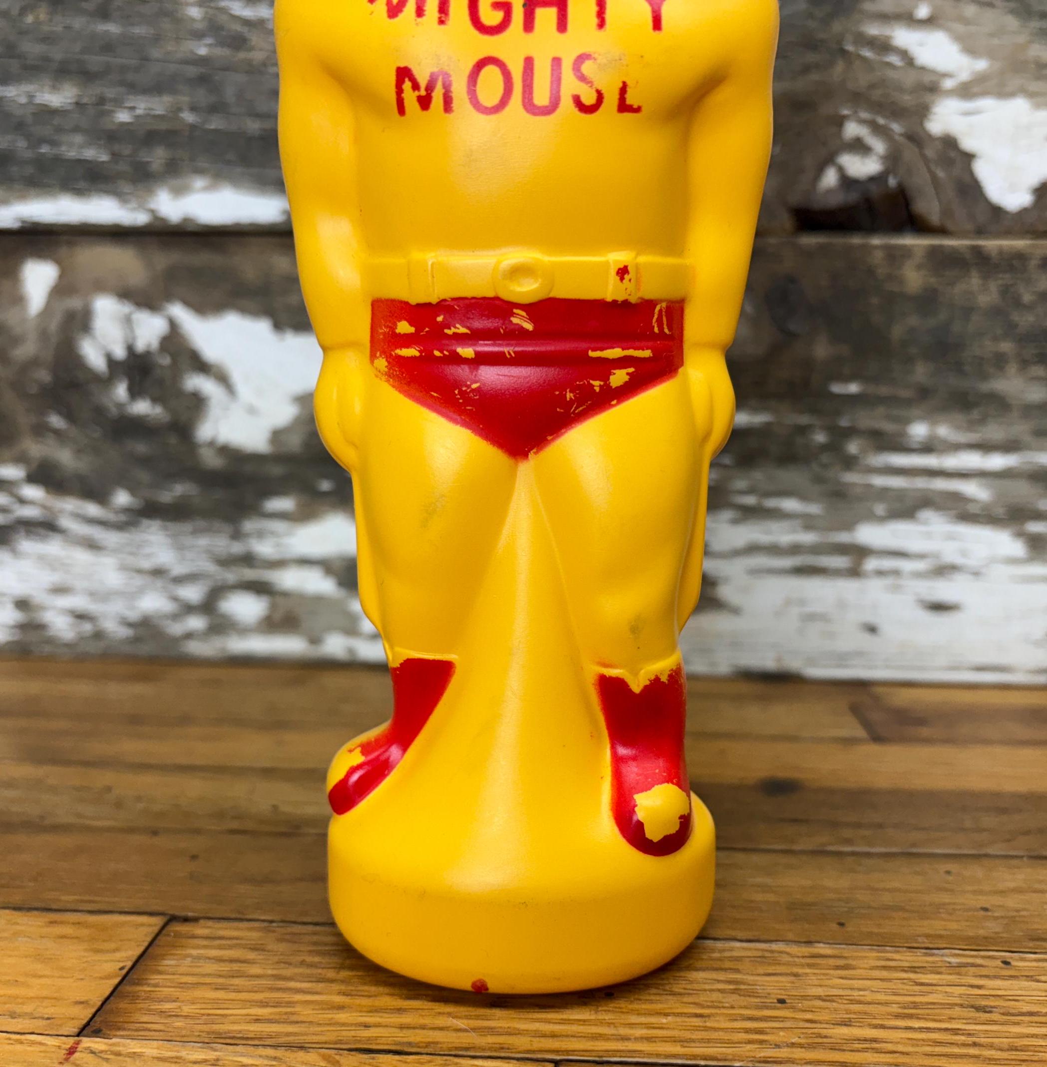 1960s Vintage Mighty Mouse Soaky Bath Bottle Toy - Nostalgic