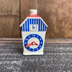 Vintage Avon German Cuckoo Clock Plastic Empty Bath Bottle