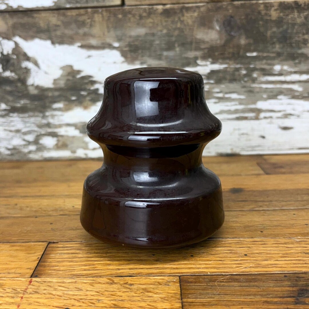 Vintage Brown Porcelain Insulator Stamped Chance in White - No Cracks ...