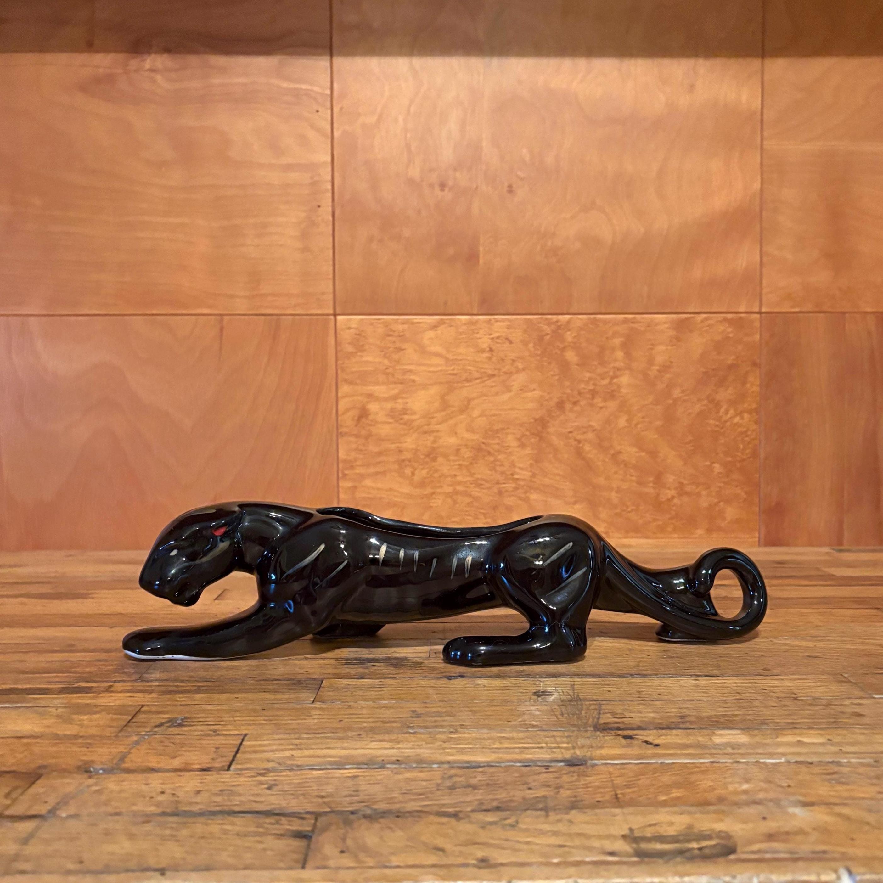 Vintage Black Ceramic Panther - Etsy