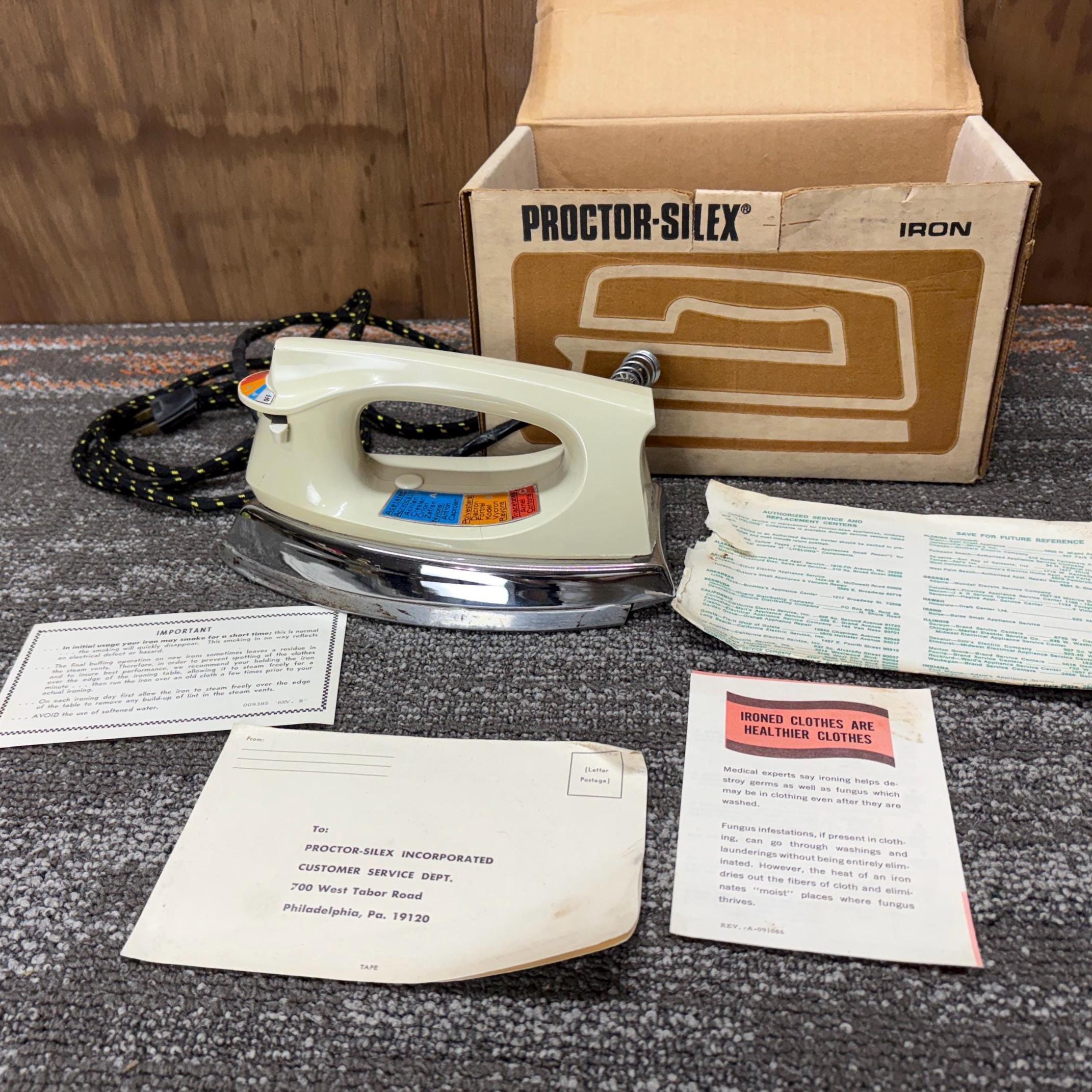 アメリカ　ビンテージ　アイロン　GE PROCTOR WESTERN Vintage Mary Proctor Steam Iron Tested & Working Proctor