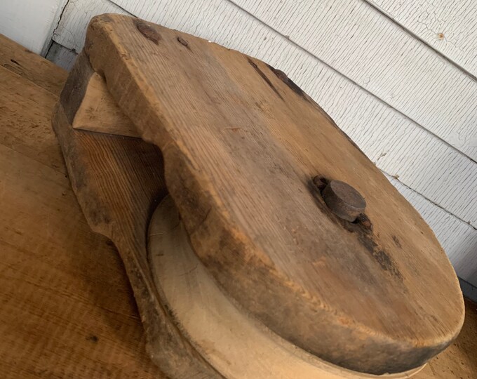 Large Wooden Barn Pulley Etsy