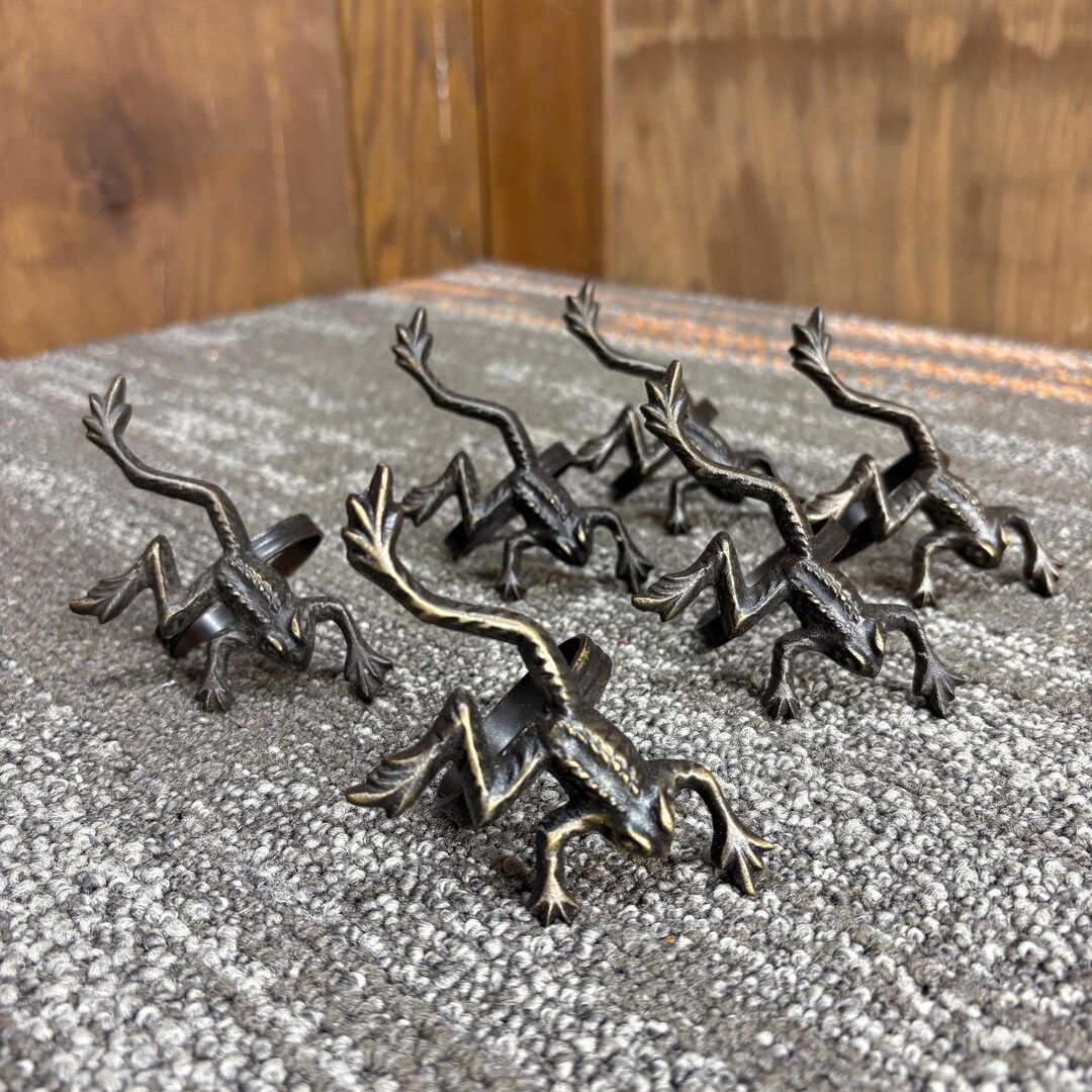 Vintage Metal Frog Napkin Ring Holders - Etsy