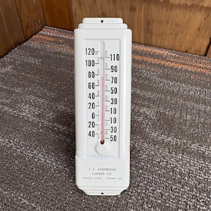 Cresco Iowa Advertising Wall Thermometer: J.F. Anderson Lumber Company