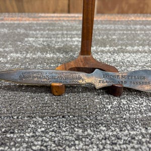 Antique Letter Opener Compliments of Minneapolis Stamp & Stencil Co. “Lodge Supplies, Flags, and Banners” - Jappaned Copper Finish