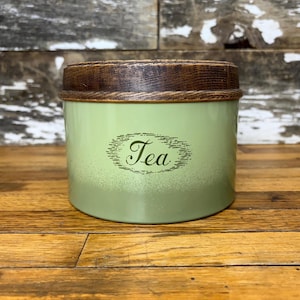 Vintage Tea Tin with Plastic Fruit Themed Lid