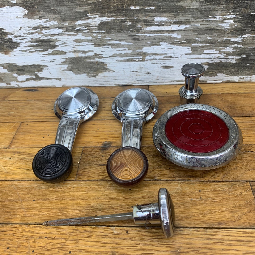 Vintage Chrome Car Parts Two Window Cranks Cigarette Etsy