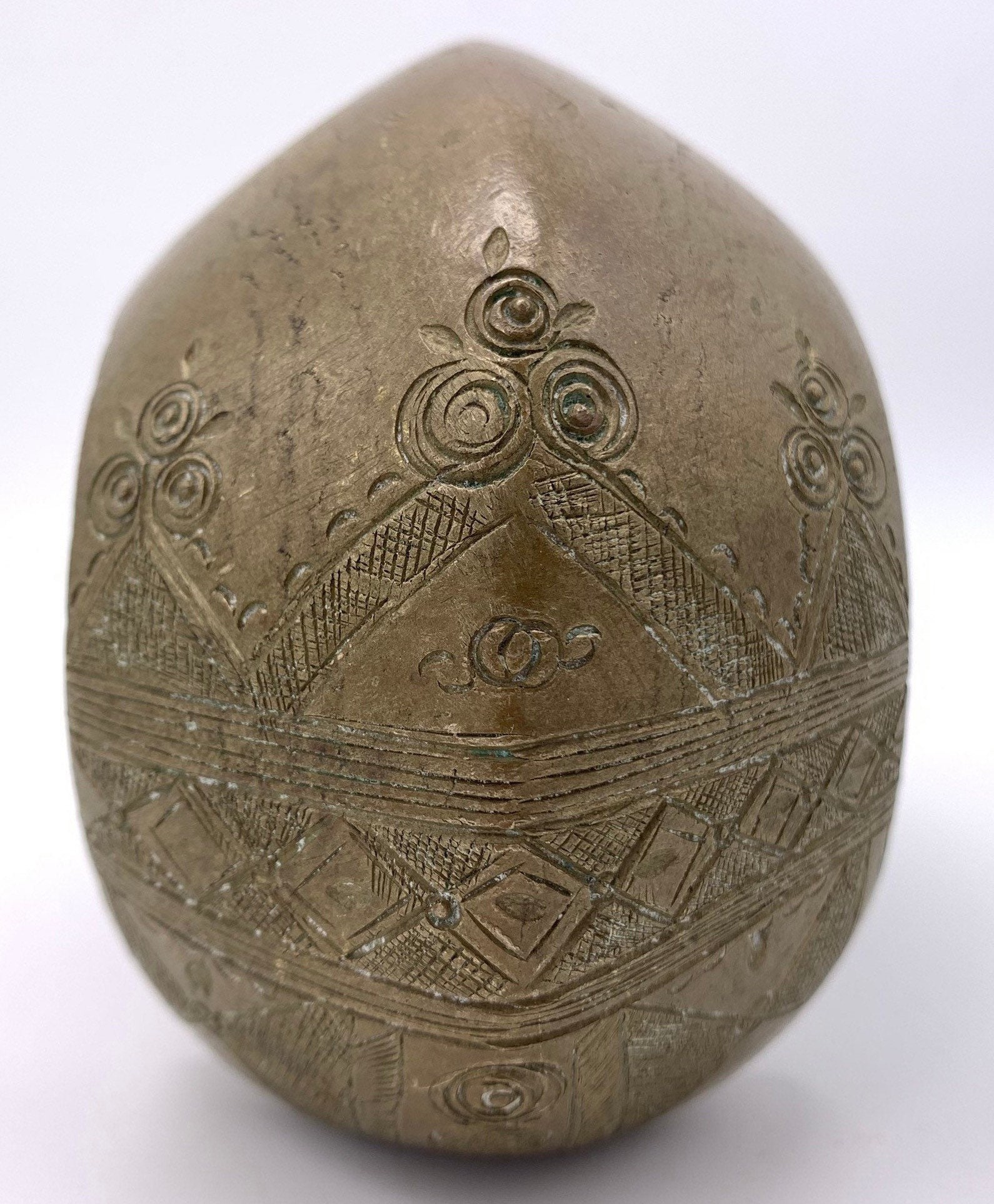 Antique Brass Carved Paperweight Etsy