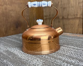 Vintage Large Mouth Copper Tea Kettle