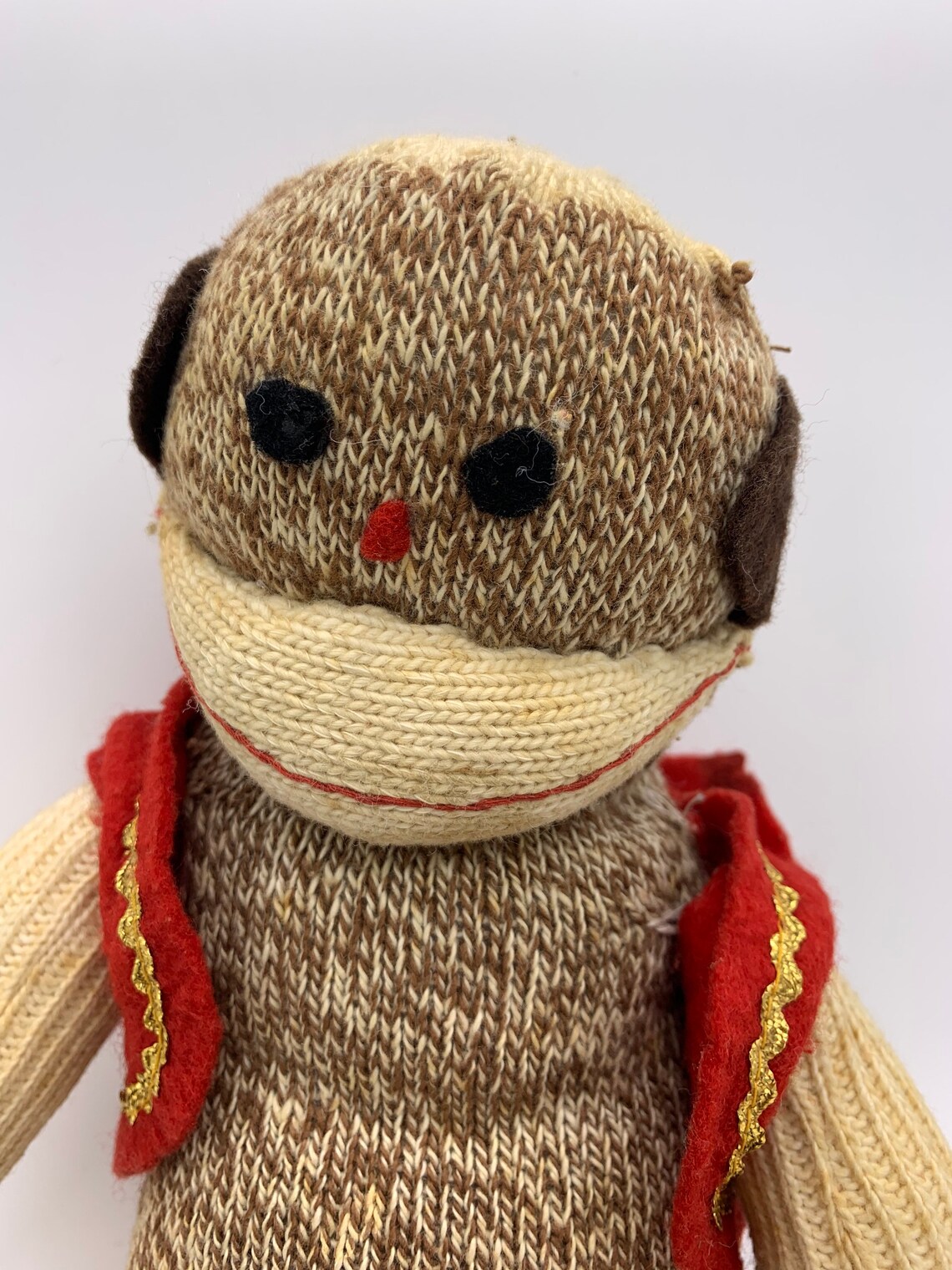 Antique Sock Monkey in a Vest Etsy