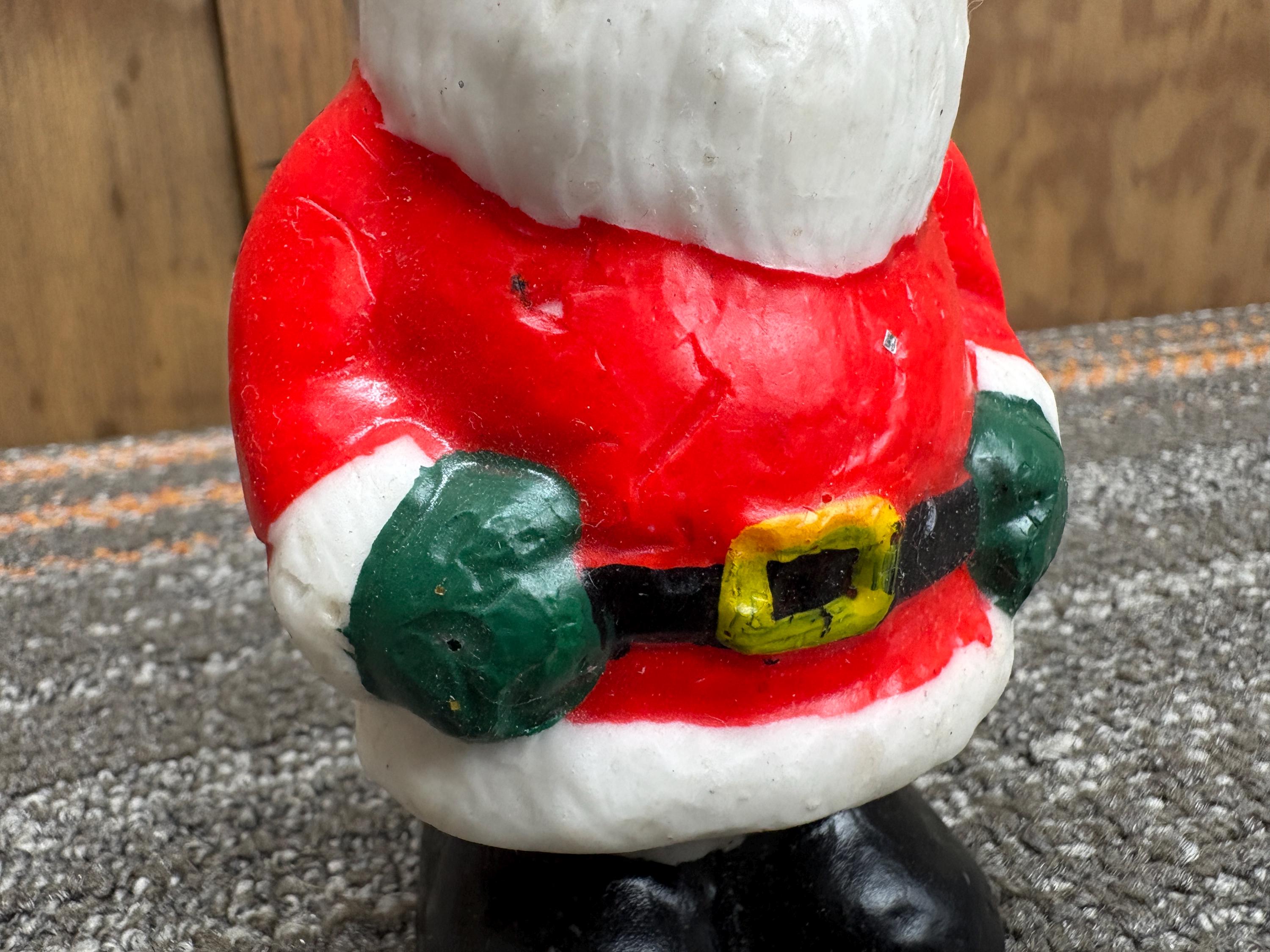 ヴィンテージ サンタクロース クリスマスキャンドル - 高さ5インチ