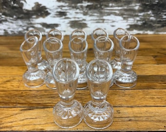 Antique 1895 LePage Glass Communion Cups - Set of Twelve