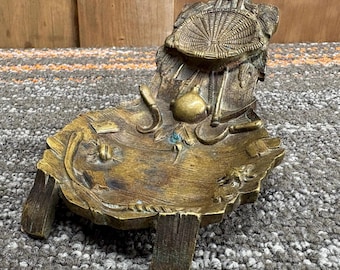 Antique Cast Brass Pocket Watch Stand: Old West Saloon Decor