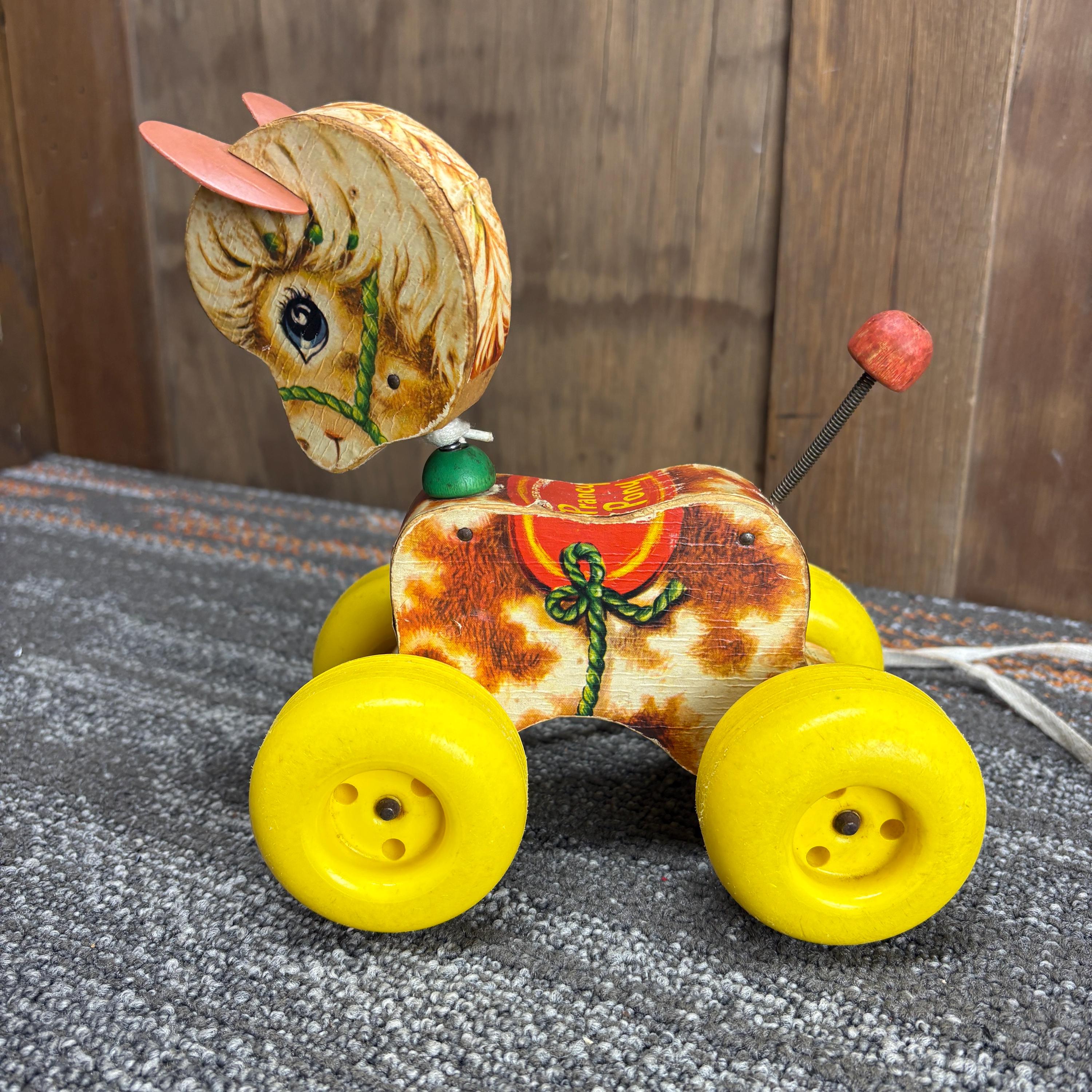 1965 Wood Fisher Price #617 Prancing Pony Pull Toy - Etsy