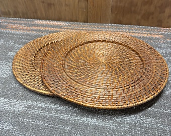Woven Wicker Rattan Plate Charger Trays