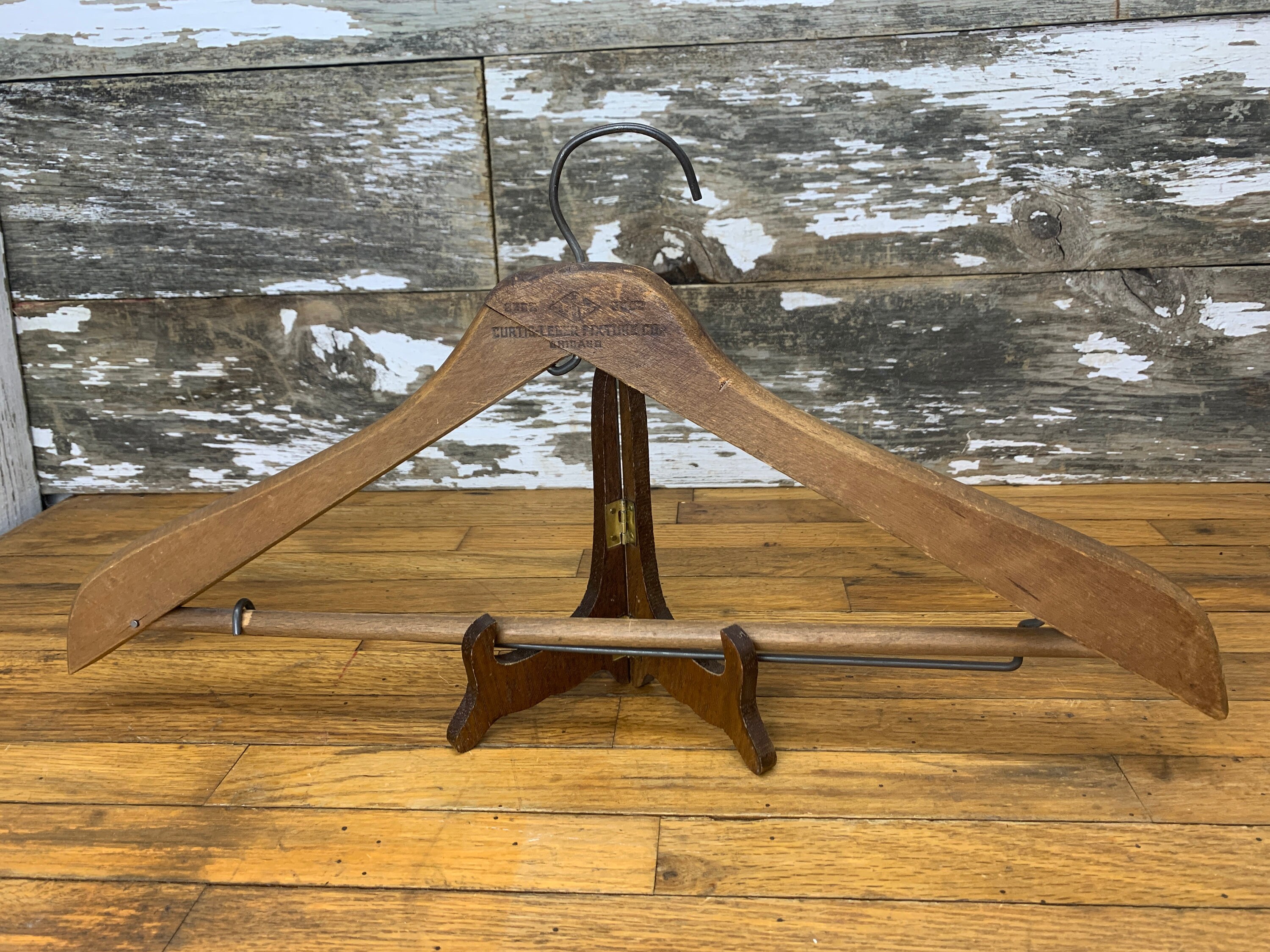 Vintage Wood Advertising Hanger - Curtis Leger Fixture Co. Chicago