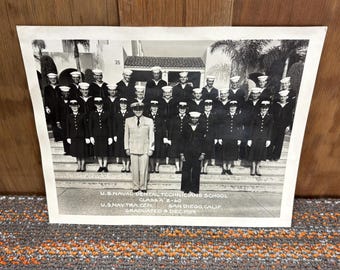 December 1959 U.S. Naval Dental Technician s School Class “A” 2-60 - US Naval Training Center San Diego - Photograph with Names and Rank