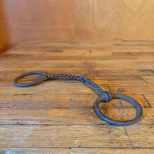 Antique Twisted Wire Snaffle Bit - Rusty Horse Bit - Braided Snaffle Bit