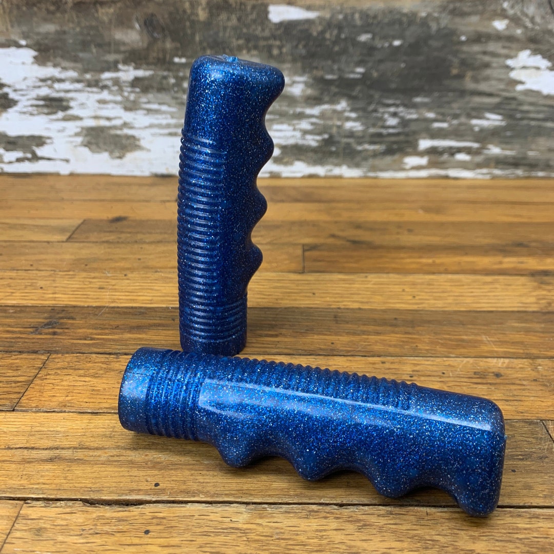 Vintage NOS Blue Glitter Sparkle Bike Handle Bar Grips Hunt Wilde Corp