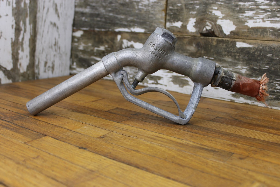 Vintage Gasboy Aluminum Gas Pump Nozzle With Working Trigger Chrome Top