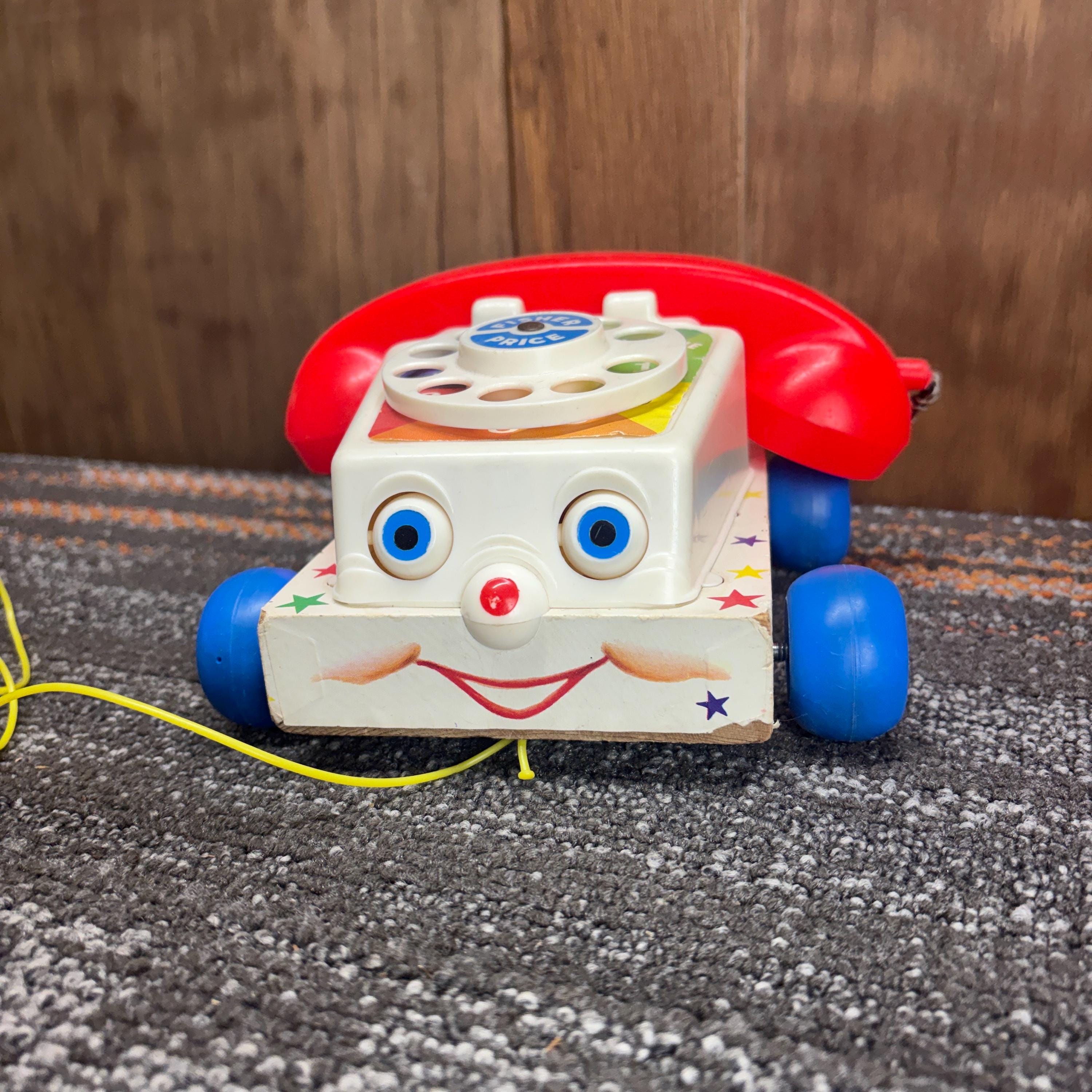 Vintage 1961 Fisher Price Chatter Phone Rotary Telephone Pull Toy