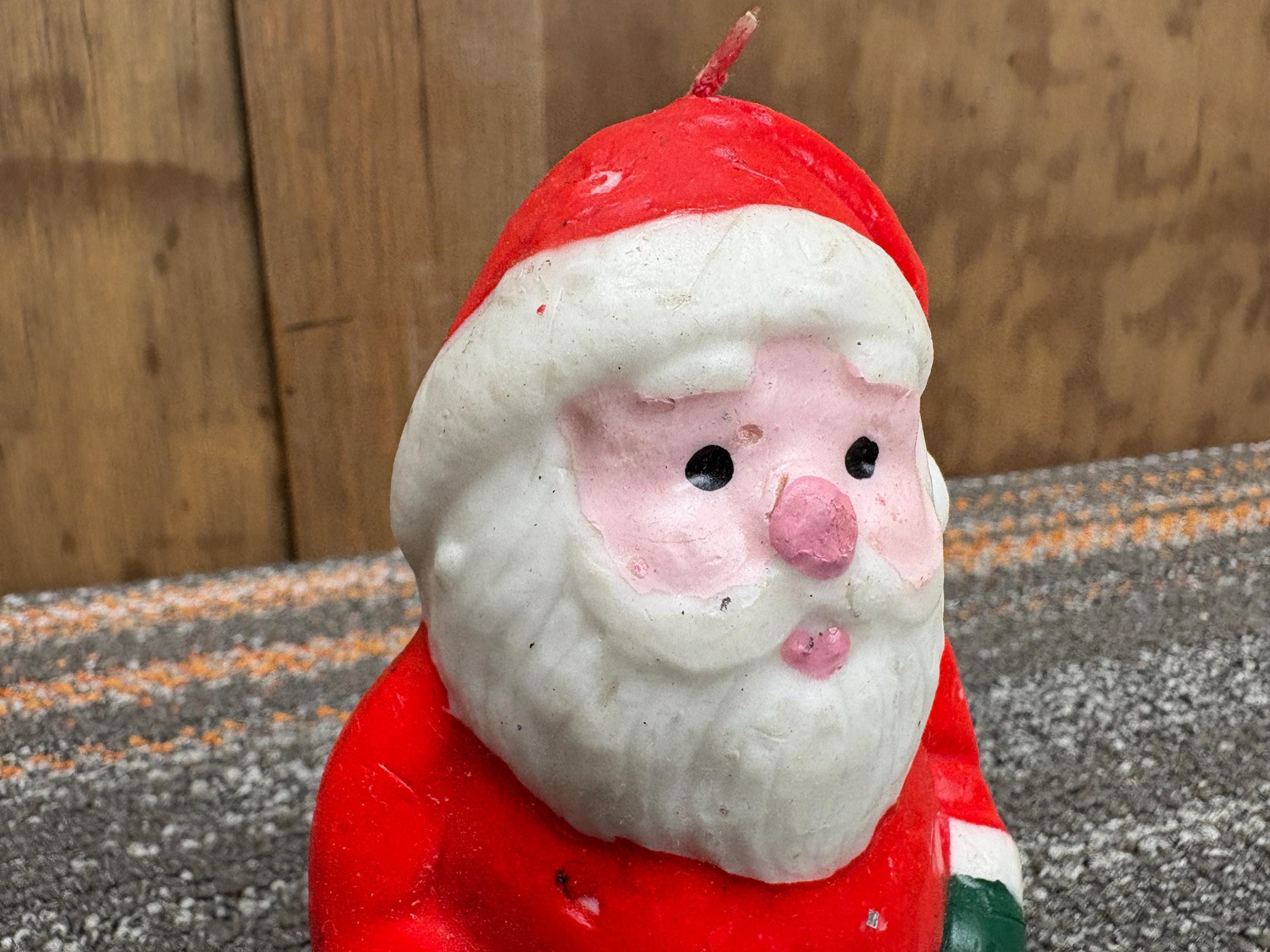 ヴィンテージ サンタクロース クリスマスキャンドル - 高さ5インチ