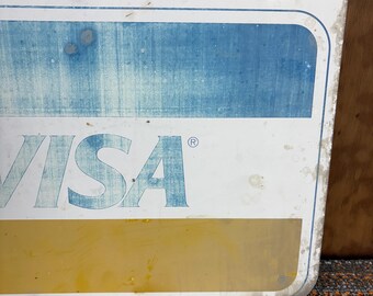 Vintage Visa Mastercard Double Sided Metal Sign 22