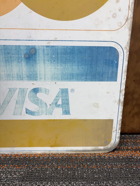 Vintage Visa Mastercard Double Sided Metal Sign 22