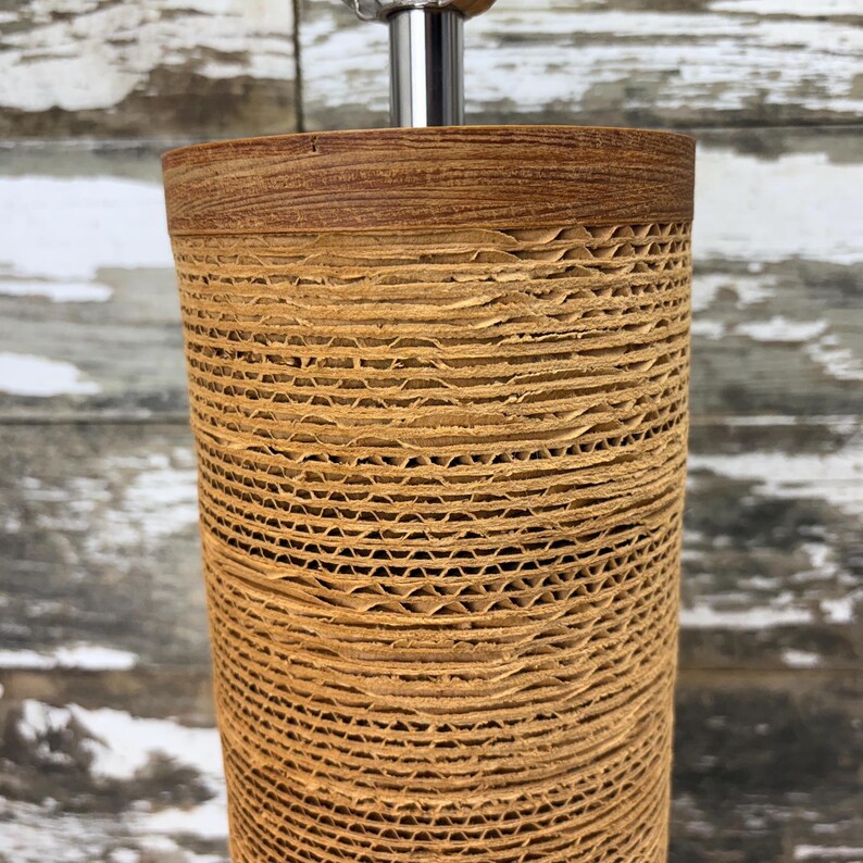 Gregory Van Pelt Cardboard Table Lamp “Flute” Design 1970s image 3