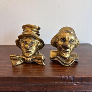 Vintage Clown Book Ends - Etsy