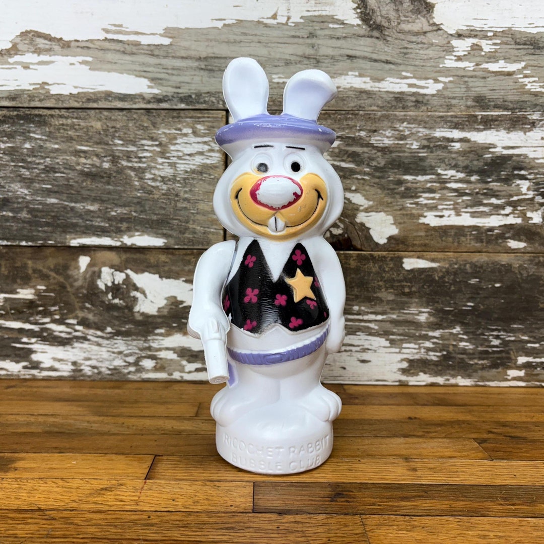 Vintage 1960s Ricochet Rabbit Plastic Figure: Hanna Barbera Bubble Club ...