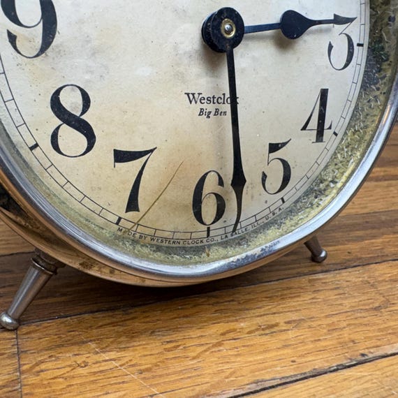 アンティークビック時計 Antique Westclox Big Ben Desk Clock: 1920s Chrome Style - Etsy