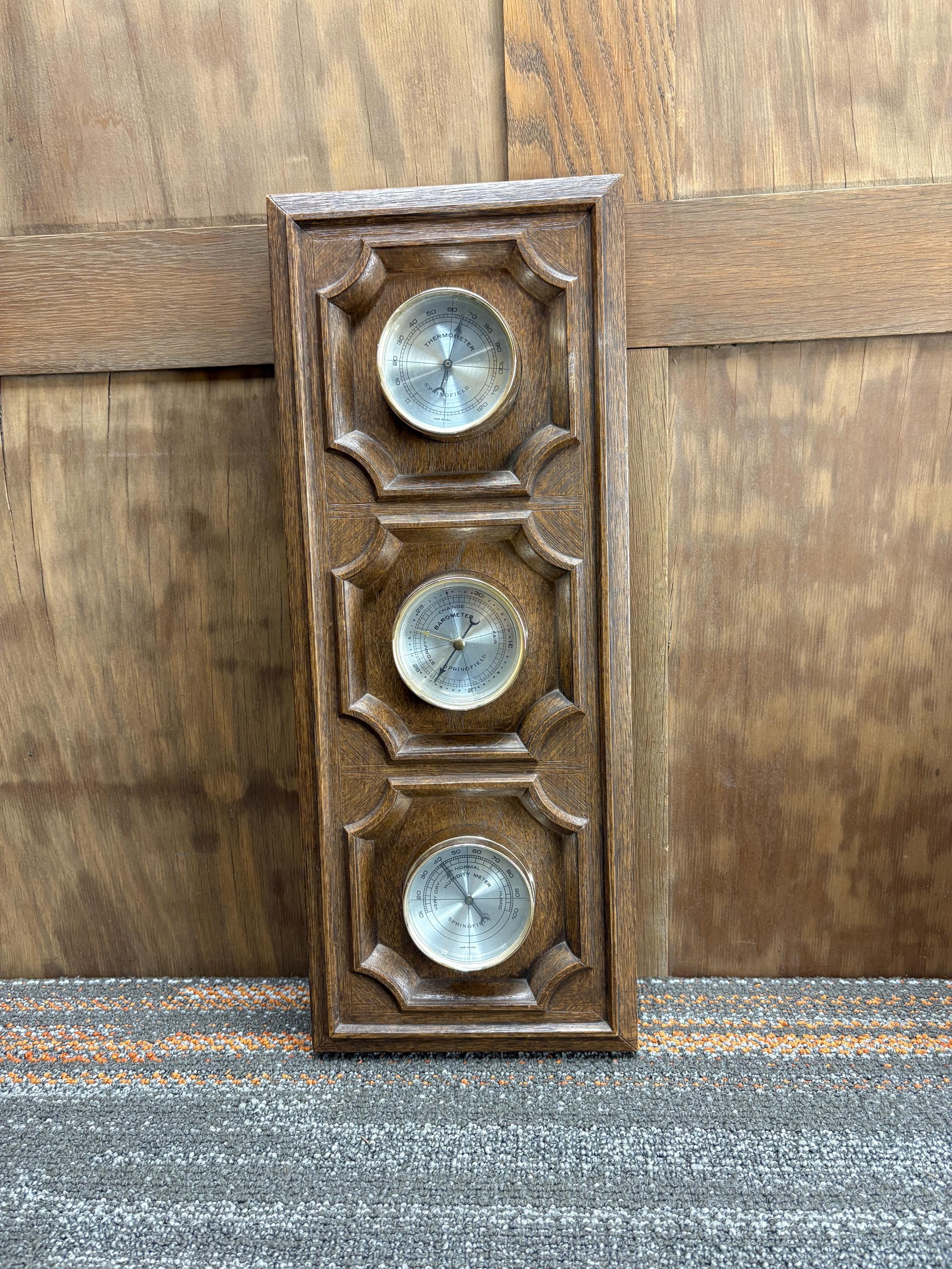 Vintage Springfield Barometer Thermometer Humidity Meter Gauge