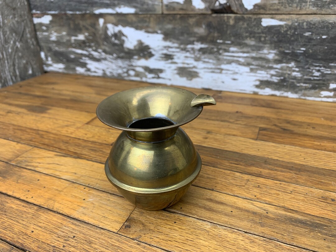 Vintage Mini Brass Spittoon Ashtray Small Brass Spittoon Brass Ashtray