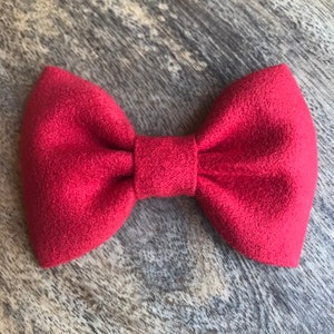 Red Microsuede Nylon Headband, Barrette, Ponytail, or Pigtails