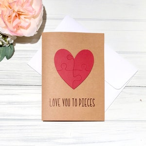Gracias - Apreciación - Sólo porque -Tarjeta de rompecabezas de amor - Te amo en pedazos
