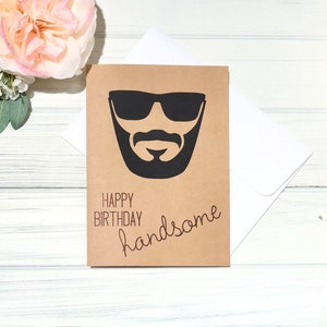 Men’s Beard Happy Birthday Card - Happy Birthday Card - Happy Birthday Handsome