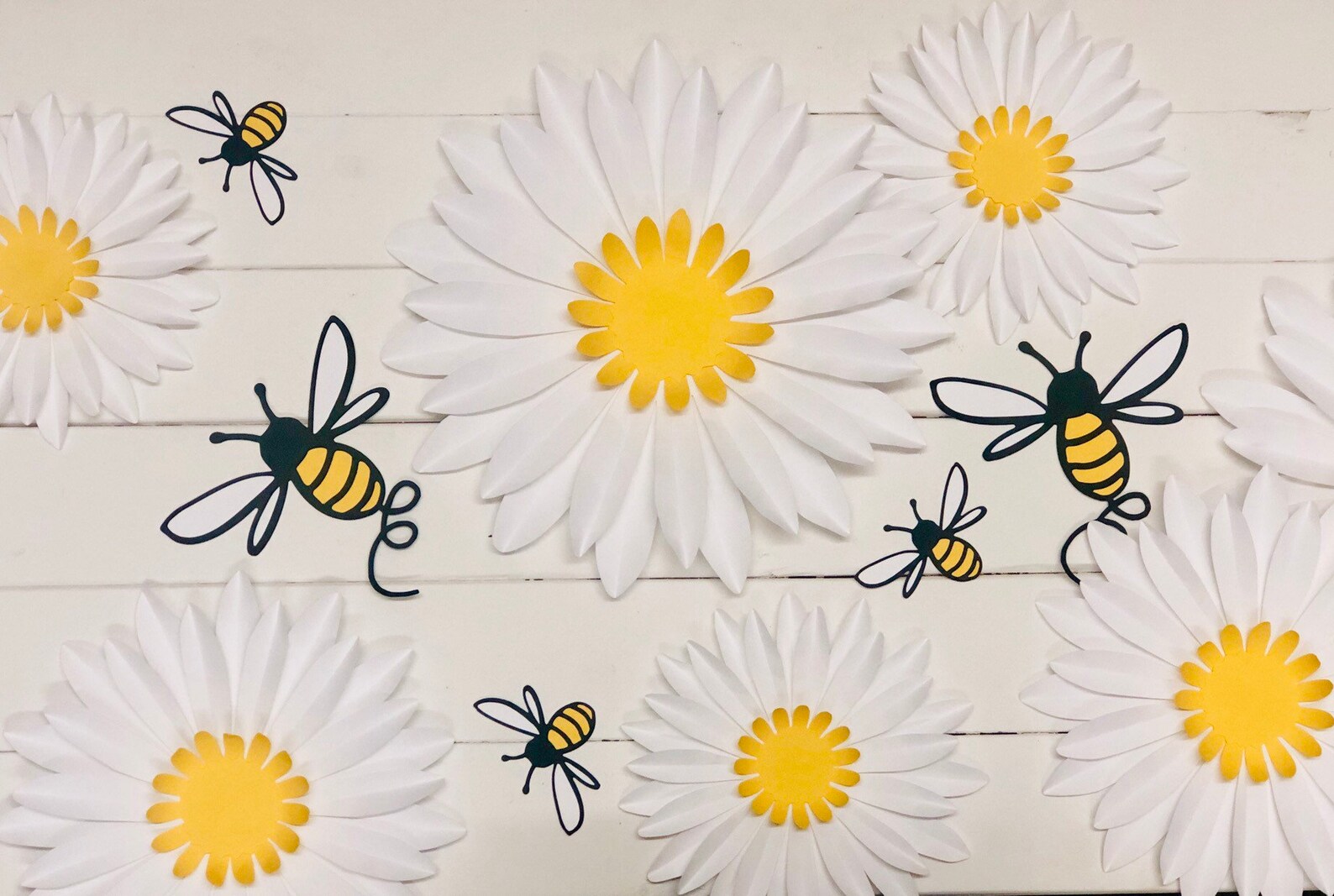 Backdrop Bees Daisies Daisy Party Decor Paper Etsy