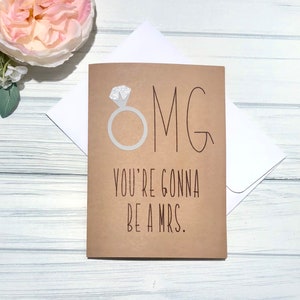 Compromiso - Ducha nupcial - Ducha de bodas - Despedida de soltera o tarjeta de felicitación - OMG Vas a ser una señora