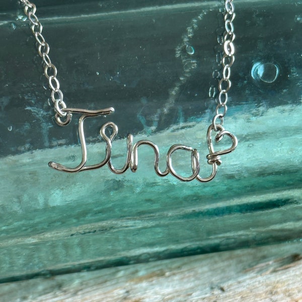 Tina Name Necklace - Etsy